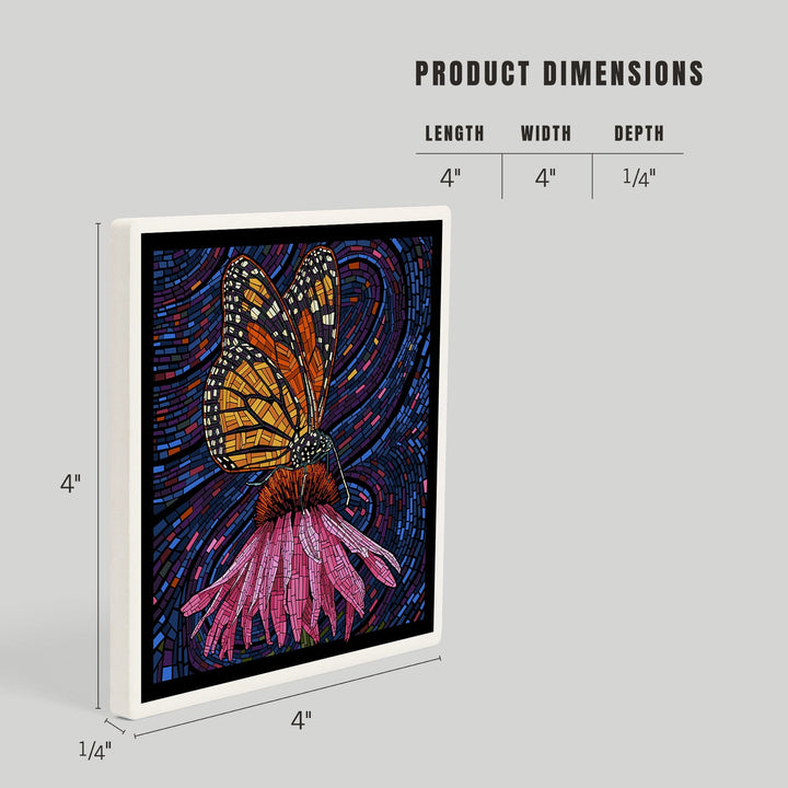 Monarch Butterfly, Paper Mosaic, Coasters Coasters Lantern Press
