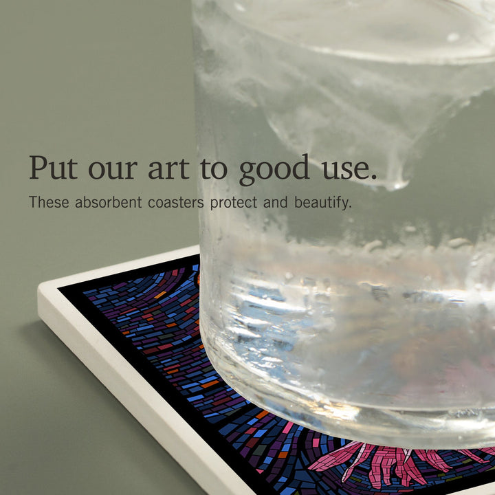 Monarch Butterfly, Paper Mosaic, Coasters Coasters Lantern Press