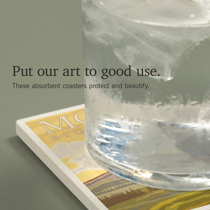 Montana, Big Sky Country, Cowboy, Coasters Coasters Lantern Press