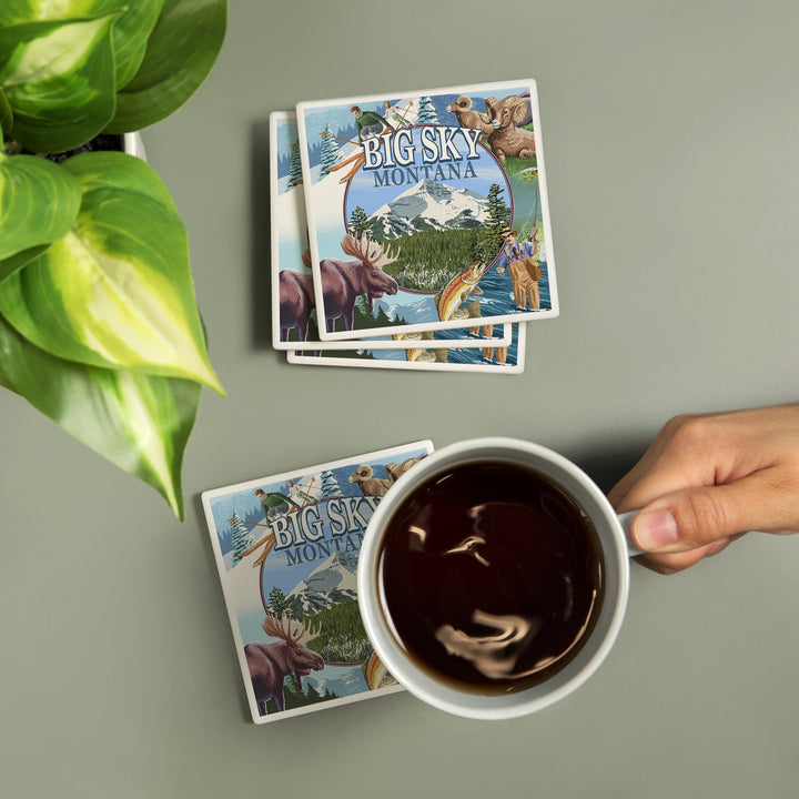 Montana, Montage Scenes, Coasters Coasters Lantern Press