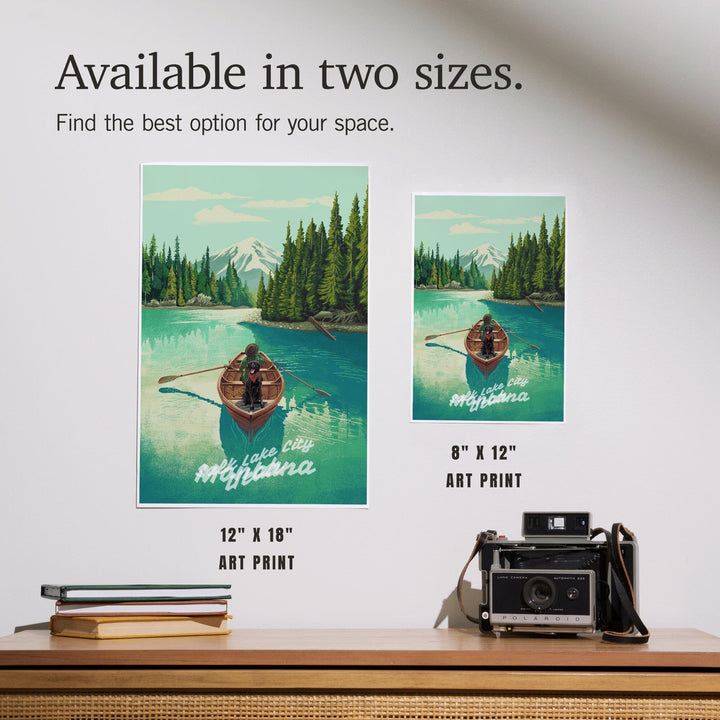 Montana, Quiet Explorer, Boating, Mountain, Art & Giclee Prints Art Lantern Press