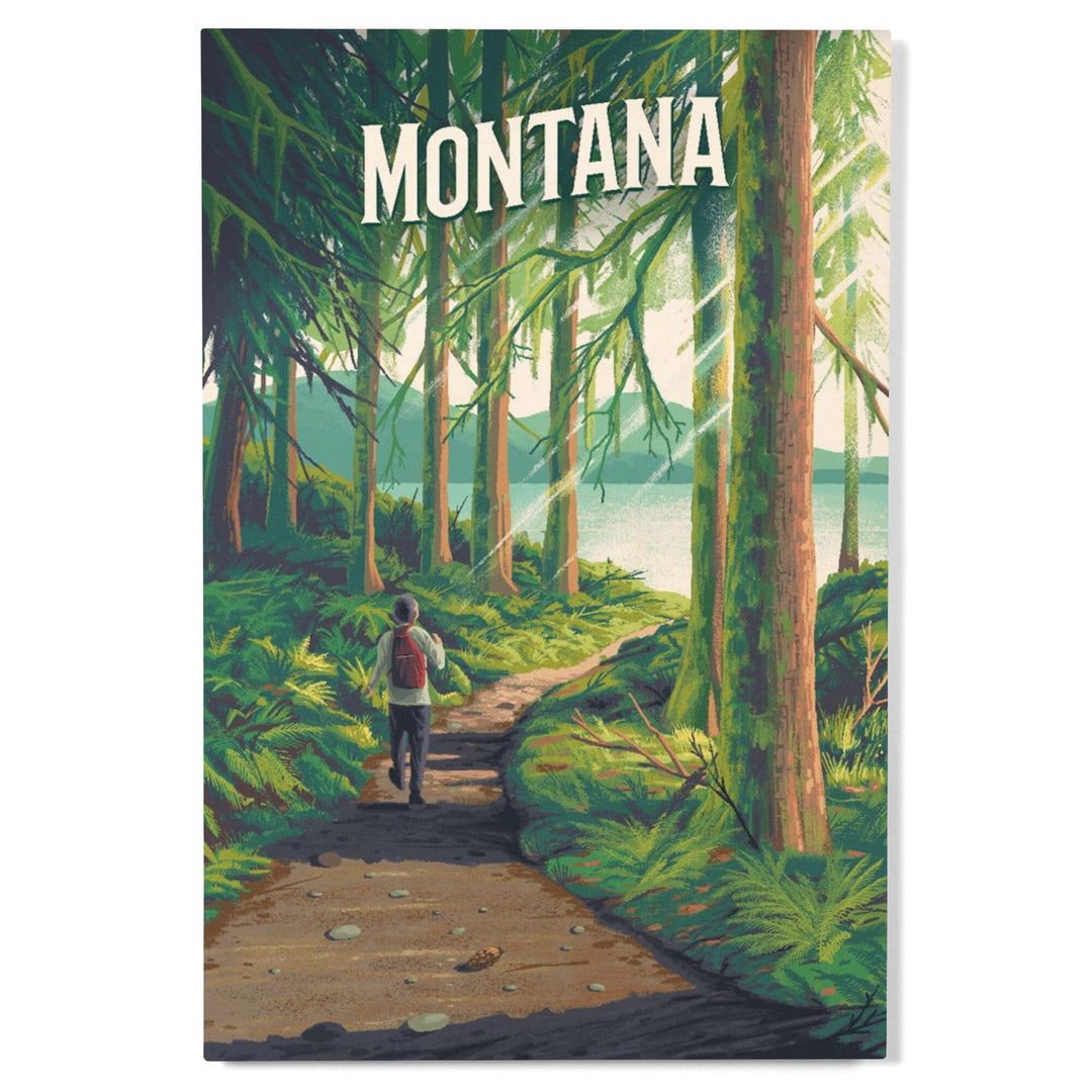 Montana, Walk In The Woods, Day Hike, Wood Signs and Postcards Wood Lantern Press