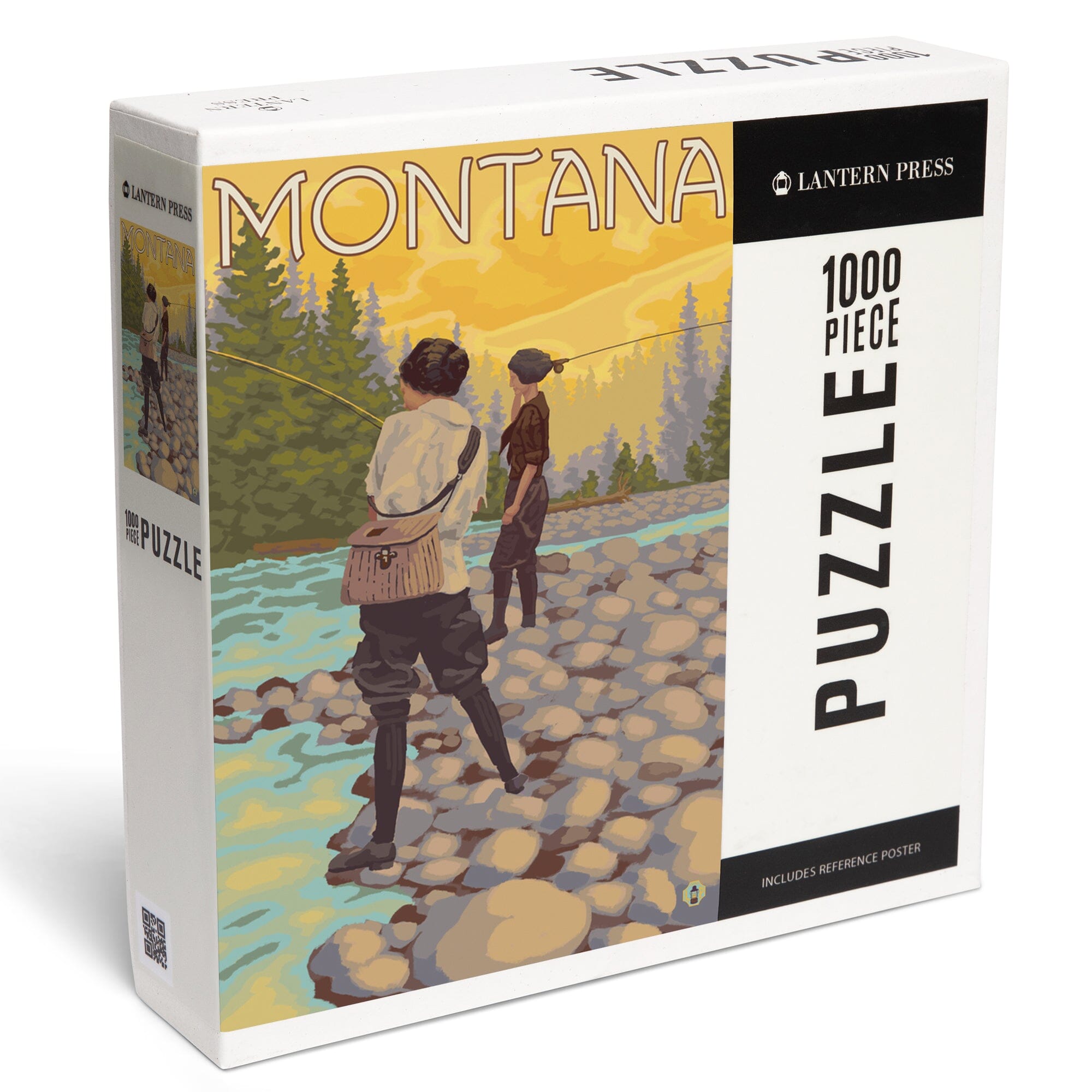 Montana, Women Fly Fishing, 1000 piece jigsaw puzzle – Lantern Press