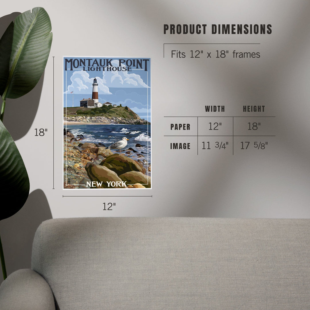 Montauk Point Lighthouse, New York, Art & Giclee Prints Art Lantern Press