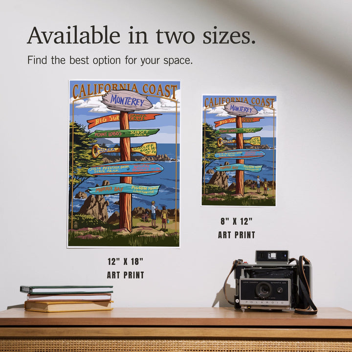 Monterey, California, Destinations Signpost, Art & Giclee Prints Art Lantern Press