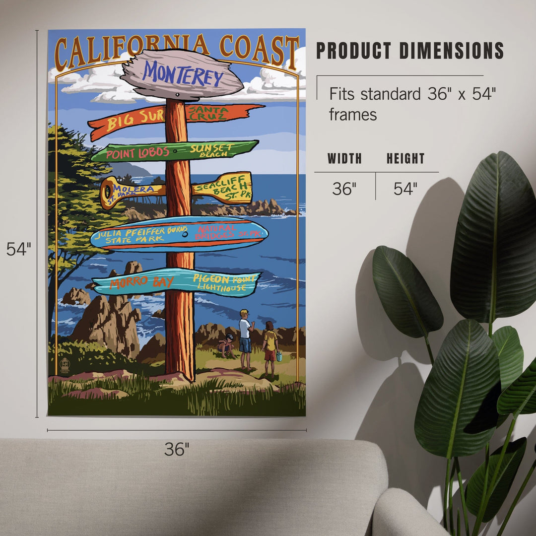Monterey, California, Destinations Signpost, Art & Giclee Prints Art Lantern Press