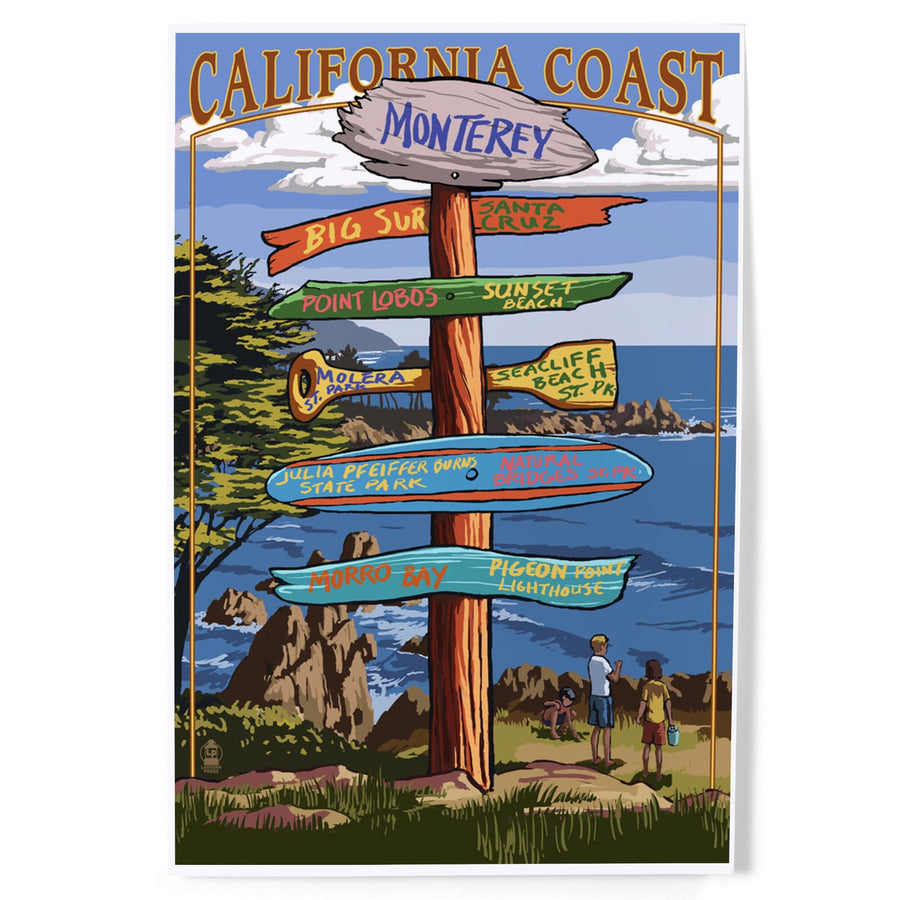 Monterey, California, Destinations Signpost, Art & Giclee Prints Art Lantern Press