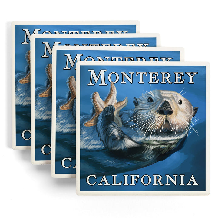Monterey, California, Sea Otter, Coasters Coasters Lantern Press