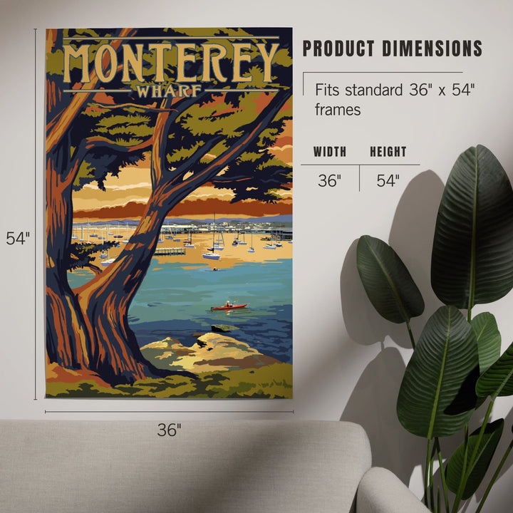 Monterey Wharf, California, Coastal Scene, Art & Giclee Prints Art Lantern Press