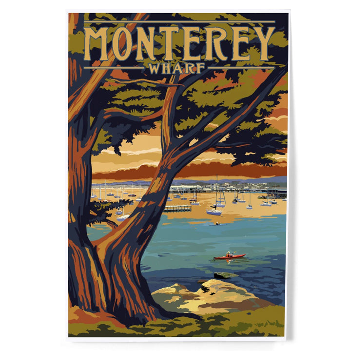 Monterey Wharf, California, Coastal Scene, Art & Giclee Prints Art Lantern Press