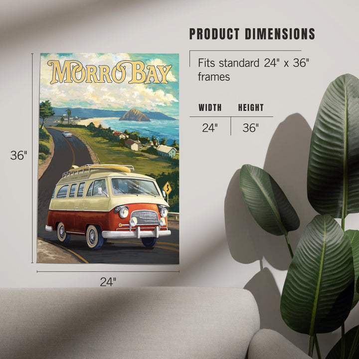 Morro Bay, California, Camper Van, Art & Giclee Prints Art Lantern Press