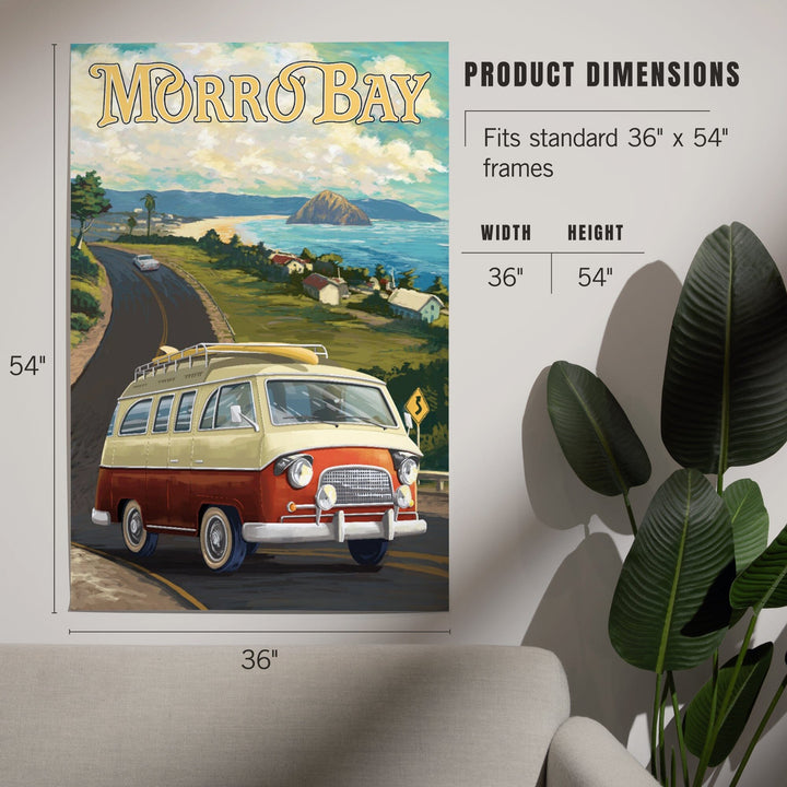 Morro Bay, California, Camper Van, Art & Giclee Prints Art Lantern Press