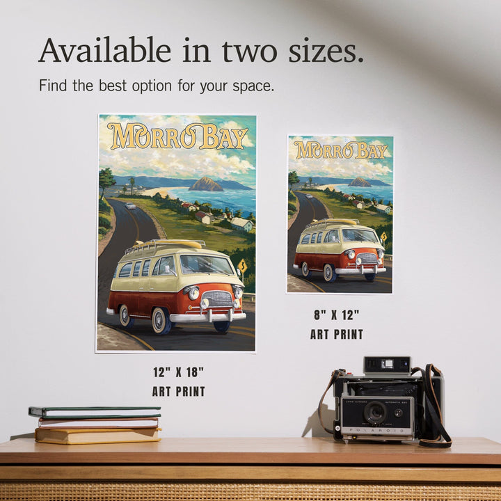 Morro Bay, California, Camper Van, Art & Giclee Prints Art Lantern Press