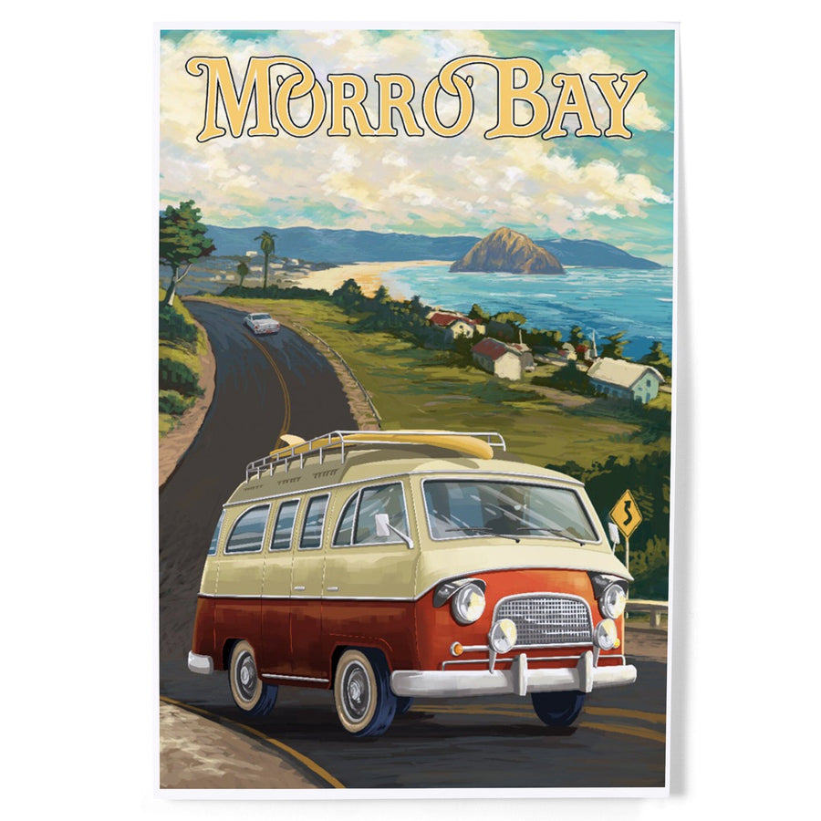 Morro Bay, California, Camper Van, Art & Giclee Prints Art Lantern Press