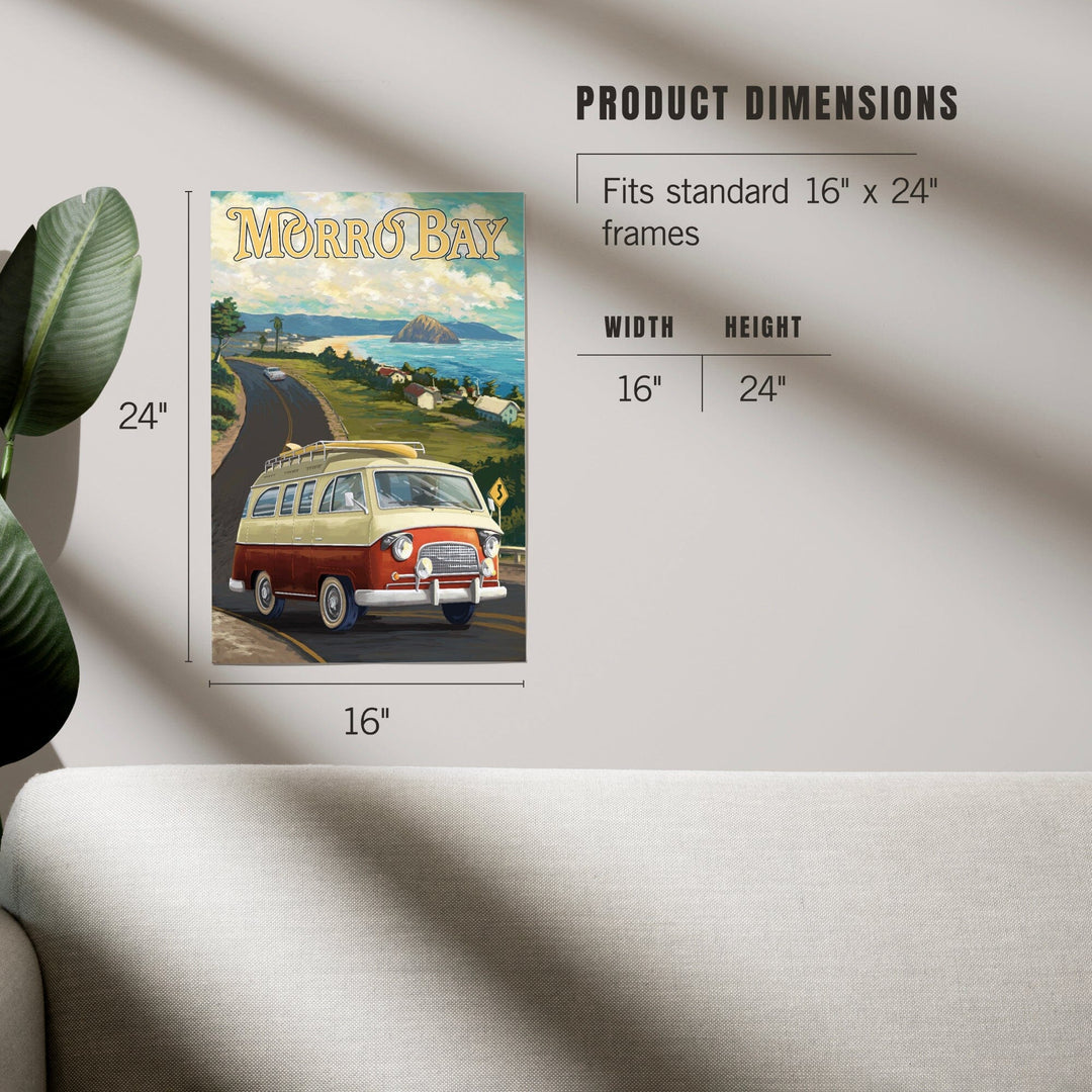 Morro Bay, California, Camper Van, Art & Giclee Prints Art Lantern Press