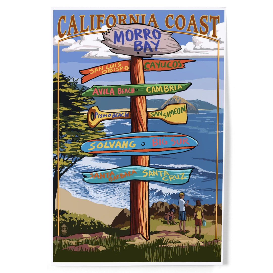 Morro Bay, California, Destinations Sign, Art & Giclee Prints Art Lantern Press