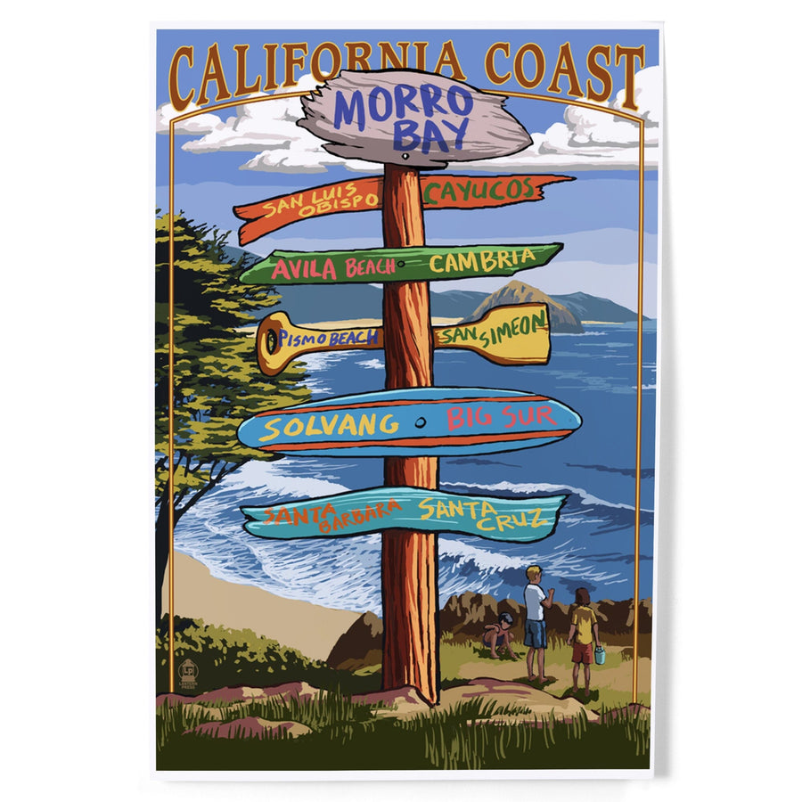 Morro Bay, California, Destinations Sign, Art & Giclee Prints Art Lantern Press