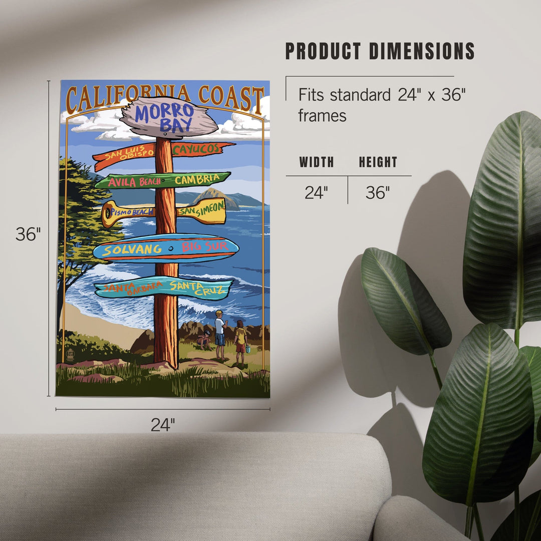 Morro Bay, California, Destinations Sign, Art & Giclee Prints Art Lantern Press