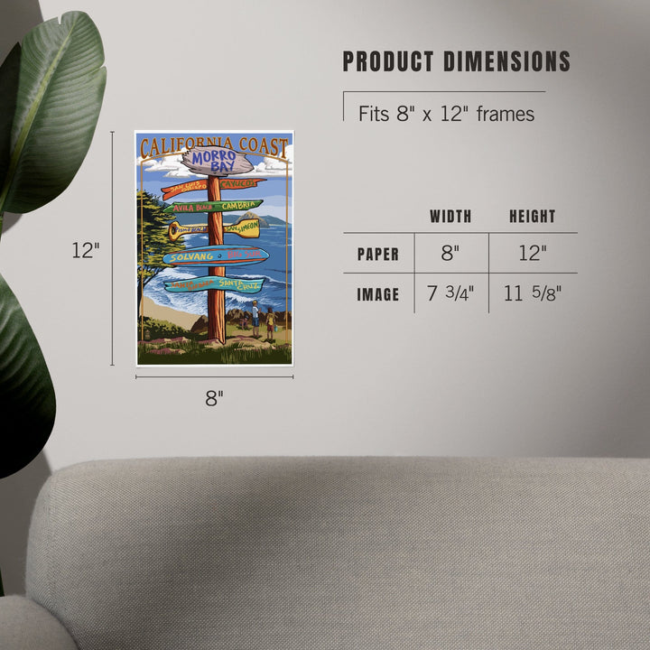 Morro Bay, California, Destinations Sign, Art & Giclee Prints Art Lantern Press