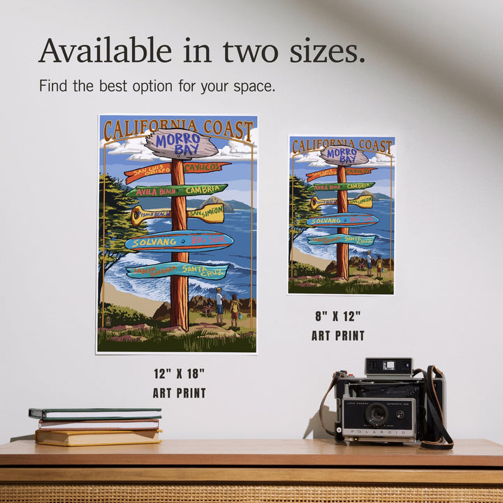 Morro Bay, California, Destinations Sign, Art & Giclee Prints Art Lantern Press