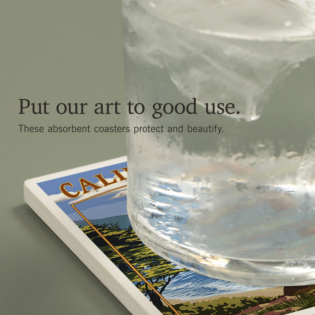 Morro Bay, California, Destinations Sign, Coasters Coasters Lantern Press