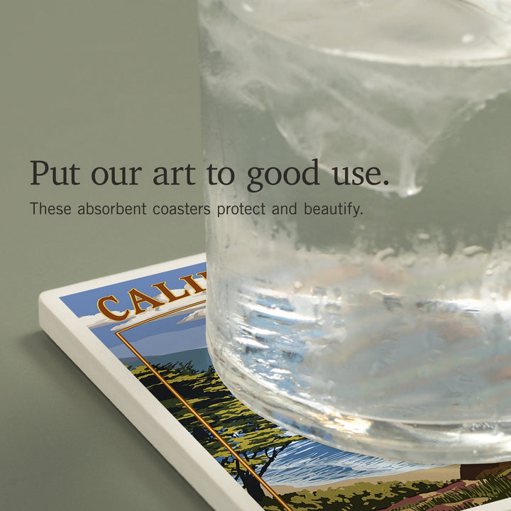 Morro Bay, California, Destinations Sign, Coasters Coasters Lantern Press