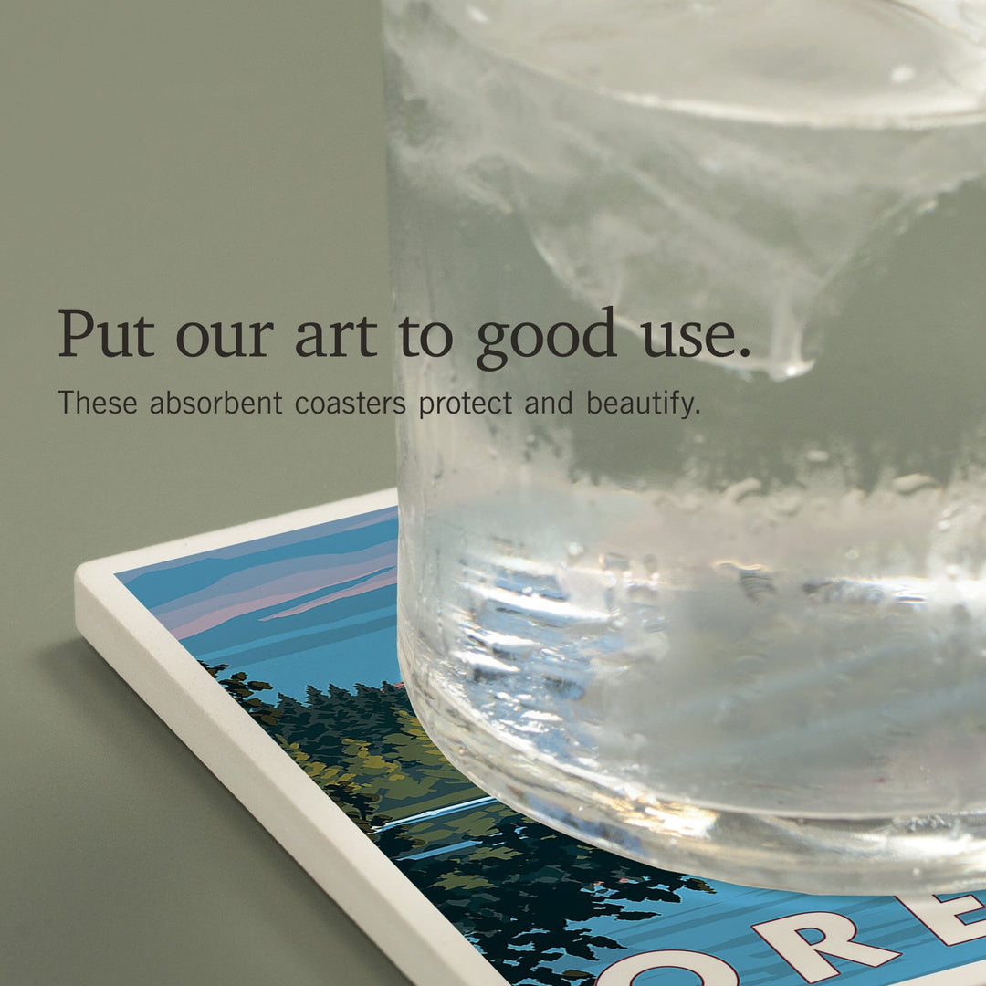 Mount Hood from Lost Lake, Oregon, Coasters Coasters Lantern Press