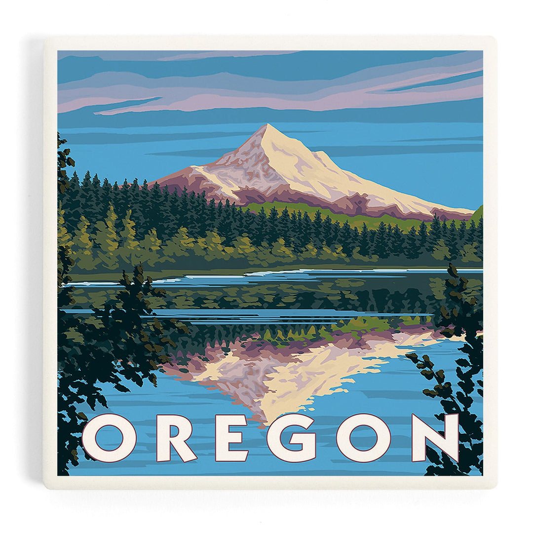 Mount Hood from Lost Lake, Oregon, Coasters Coasters Lantern Press Coaster