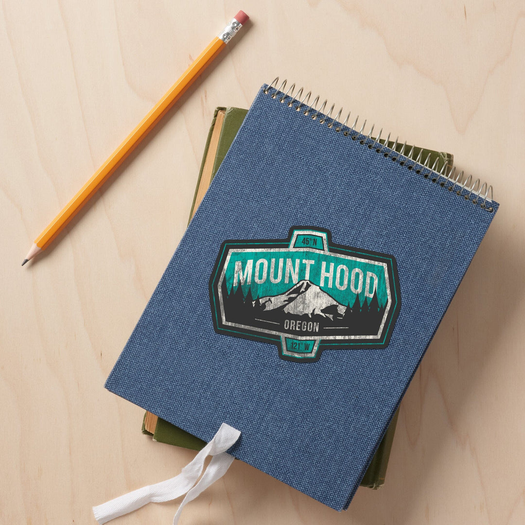 Mount Hood, Oregon, Contour, Vinyl Sticker Sticker Lantern Press
