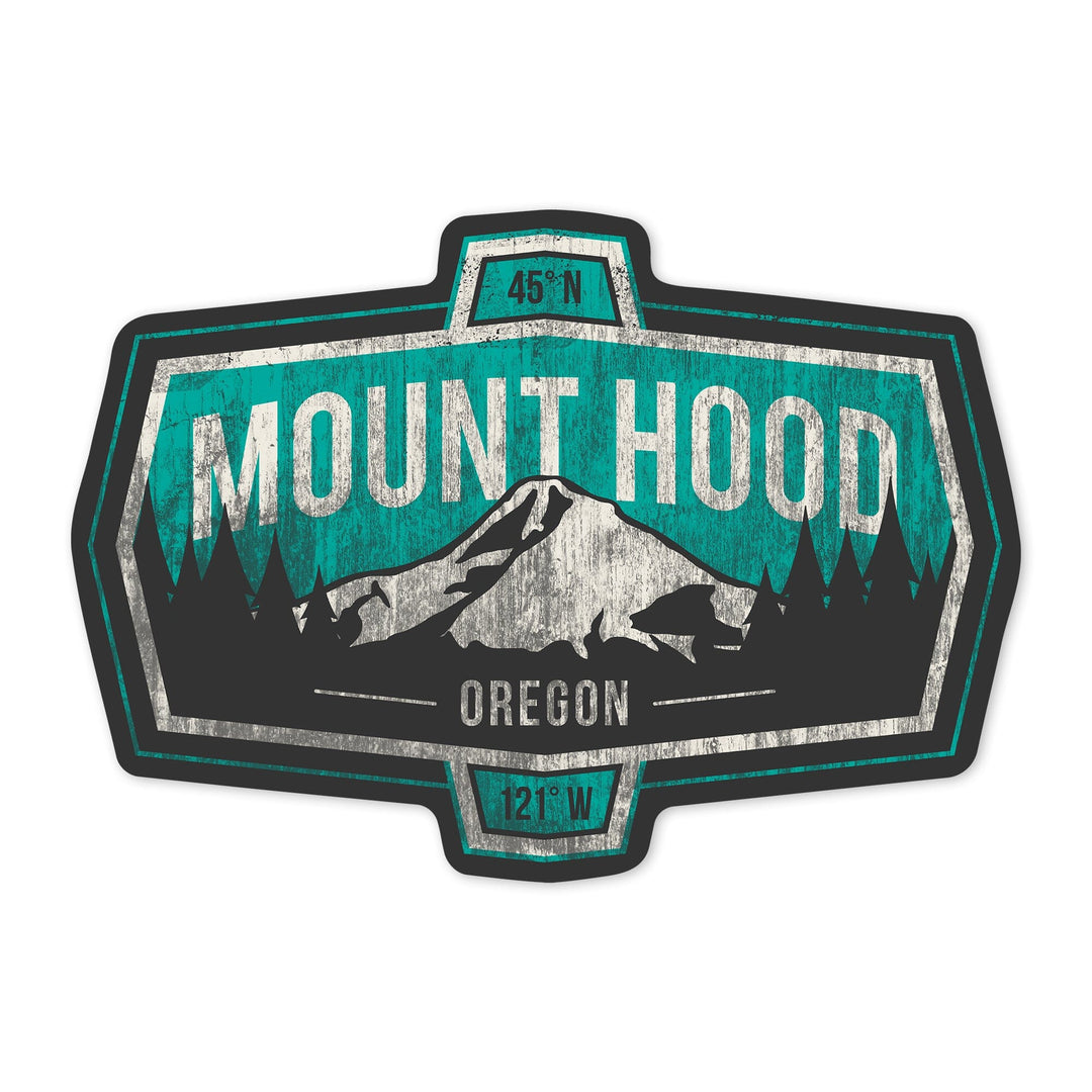 Mount Hood, Oregon, Contour, Vinyl Sticker Sticker Lantern Press