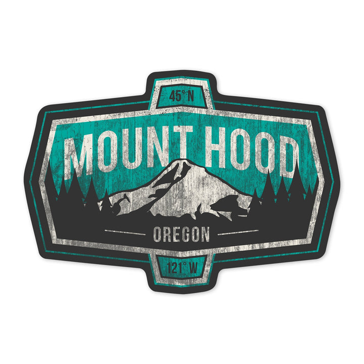 Mount Hood, Oregon, Contour, Vinyl Sticker Sticker Lantern Press