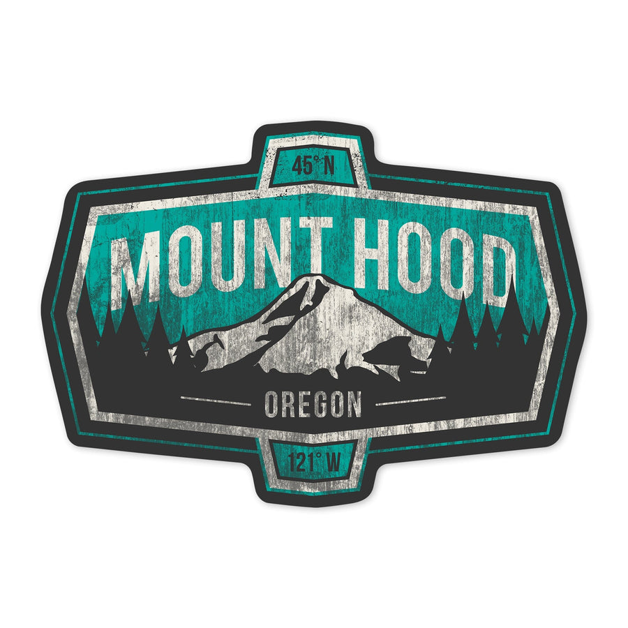 Mount Hood, Oregon, Contour, Vinyl Sticker Sticker Lantern Press