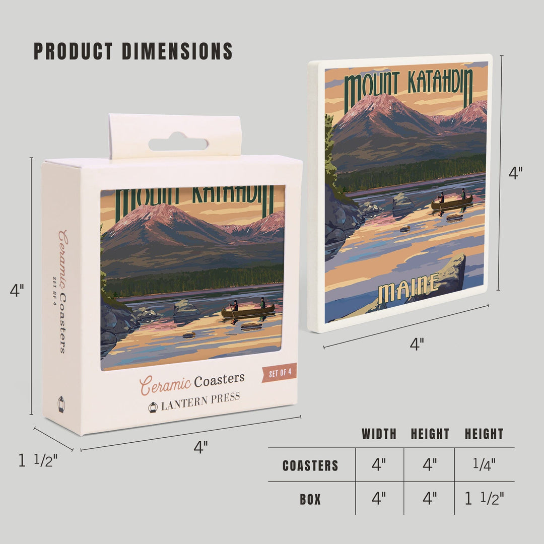 Mount Katahdin, Maine, Coasters Coasters Lantern Press
