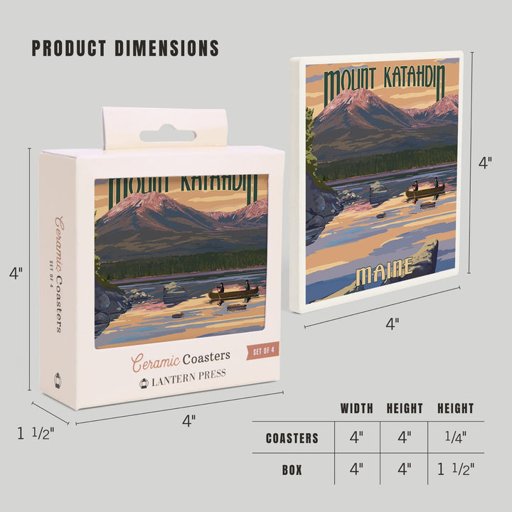 Mount Katahdin, Maine, Coasters Coasters Lantern Press