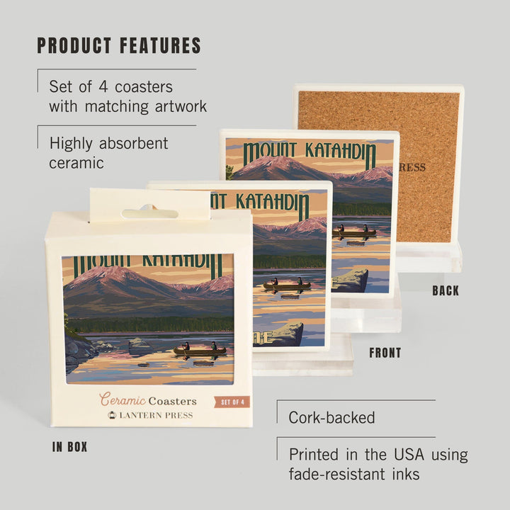 Mount Katahdin, Maine, Coasters Coasters Lantern Press