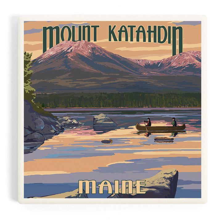 Mount Katahdin, Maine, Coasters Coasters Lantern Press Coaster
