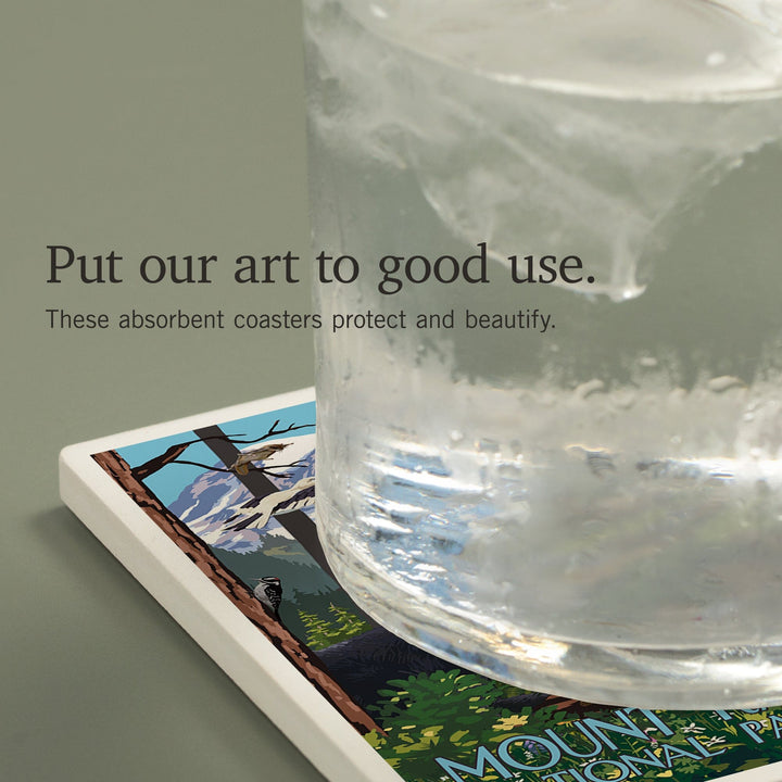 Mount Rainier National Park, Wildlife Utopia, Coasters Coasters Lantern Press