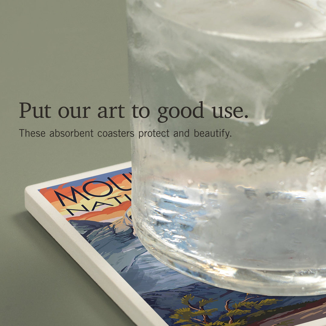 Mount Rushmore National Memorial, South Dakota, Painterly Series, Sunset View, Coasters Coasters Lantern Press