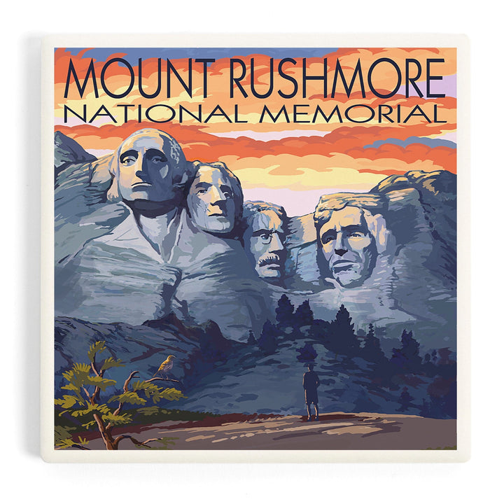 Mount Rushmore National Memorial, South Dakota, Painterly Series, Sunset View, Coasters Coasters Lantern Press
