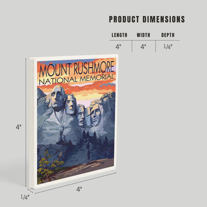 Mount Rushmore National Memorial, South Dakota, Painterly Series, Sunset View, Coasters Coasters Lantern Press