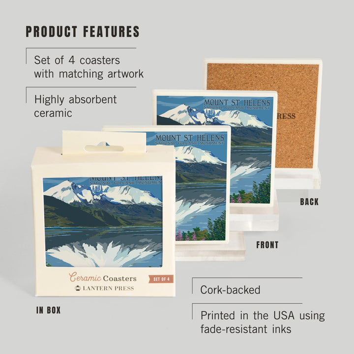 Mount St. Helens, Washington, Before and After Views, Coasters Coasters Lantern Press