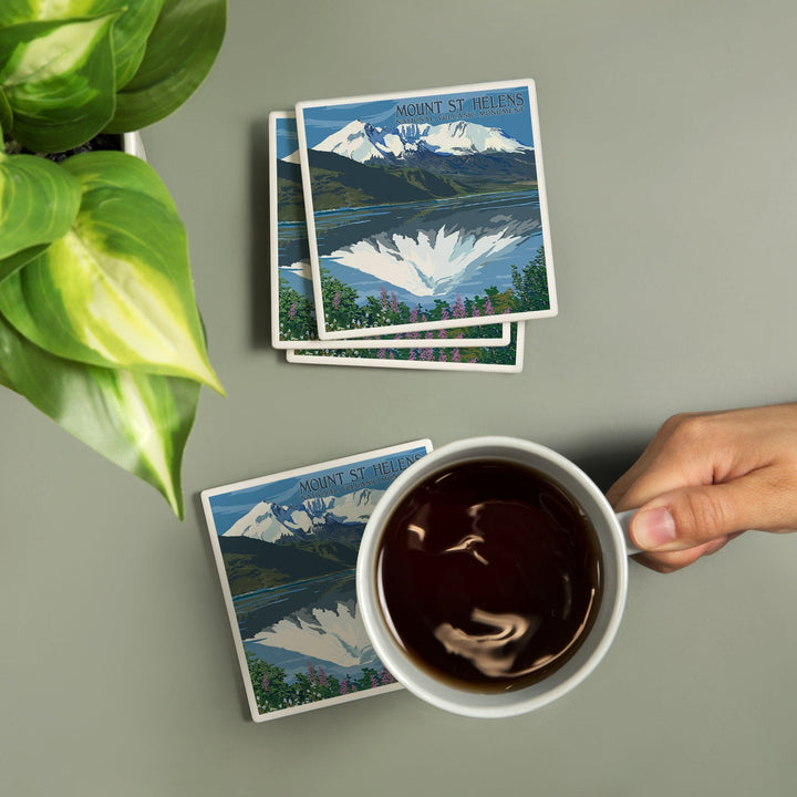 Mount St. Helens, Washington, Before and After Views, Coasters Coasters Lantern Press