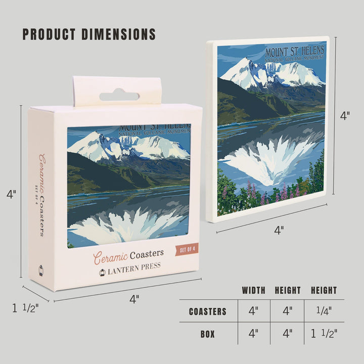 Mount St. Helens, Washington, Before and After Views, Coasters Coasters Lantern Press