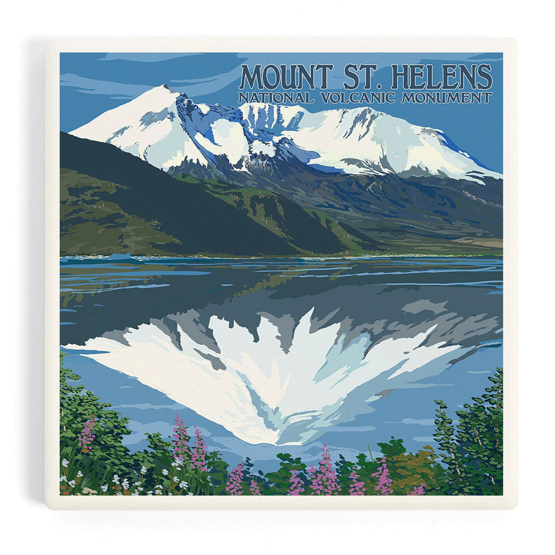 Mount St. Helens, Washington, Before and After Views, Coasters Coasters Lantern Press Coaster