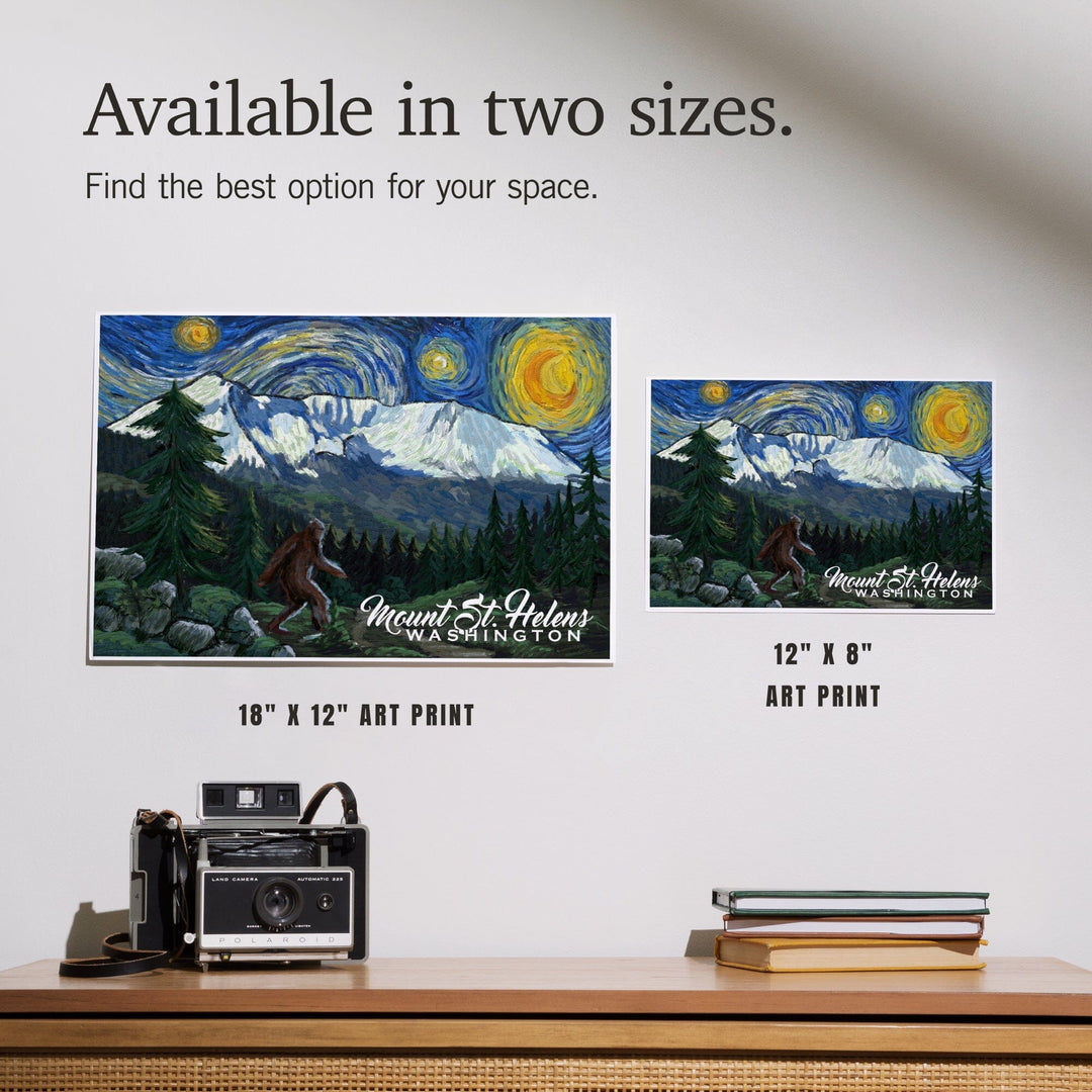 Mount St Helens, Washington, Bigfoot, Starry Night, Art & Giclee Prints Art Lantern Press