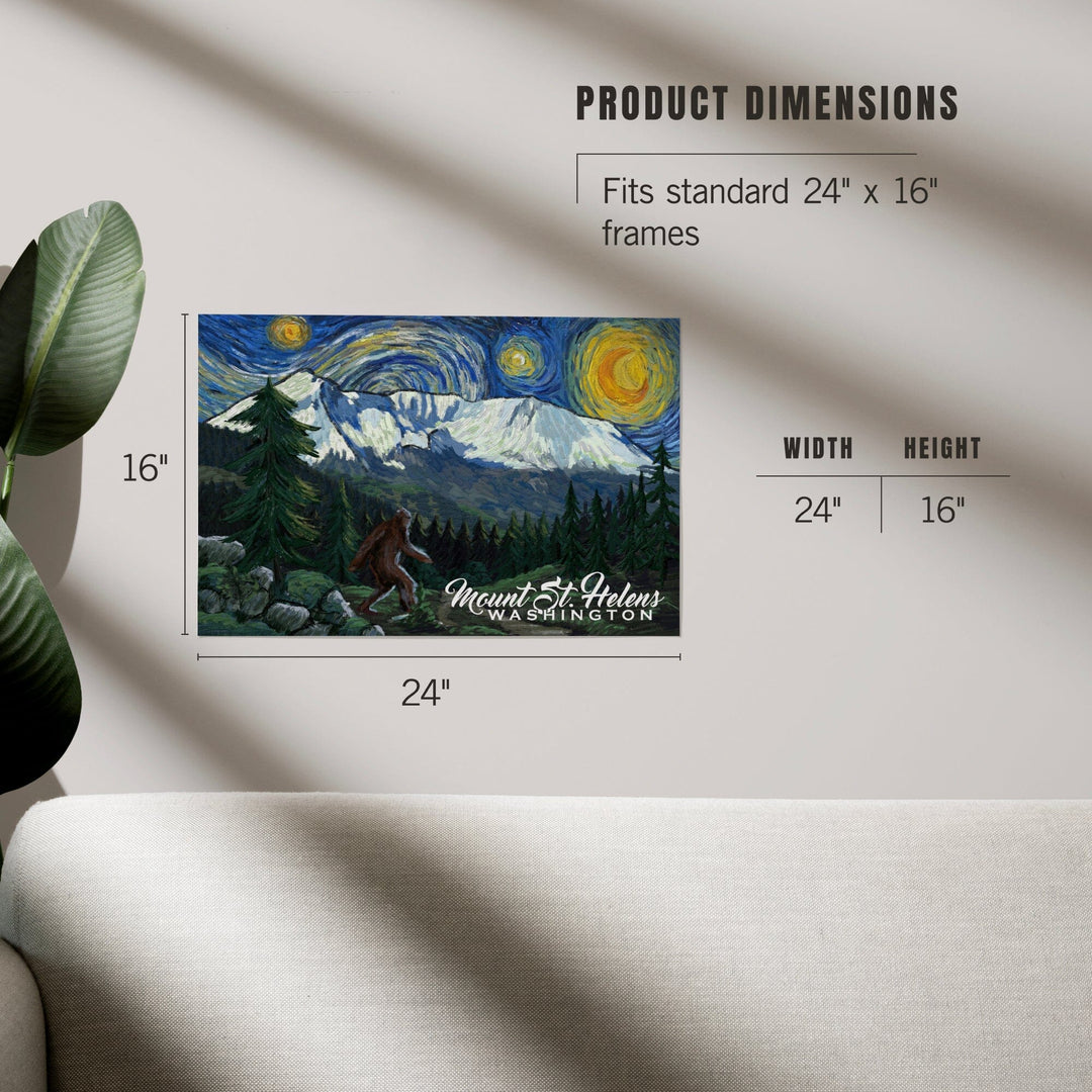 Mount St Helens, Washington, Bigfoot, Starry Night, Art & Giclee Prints Art Lantern Press