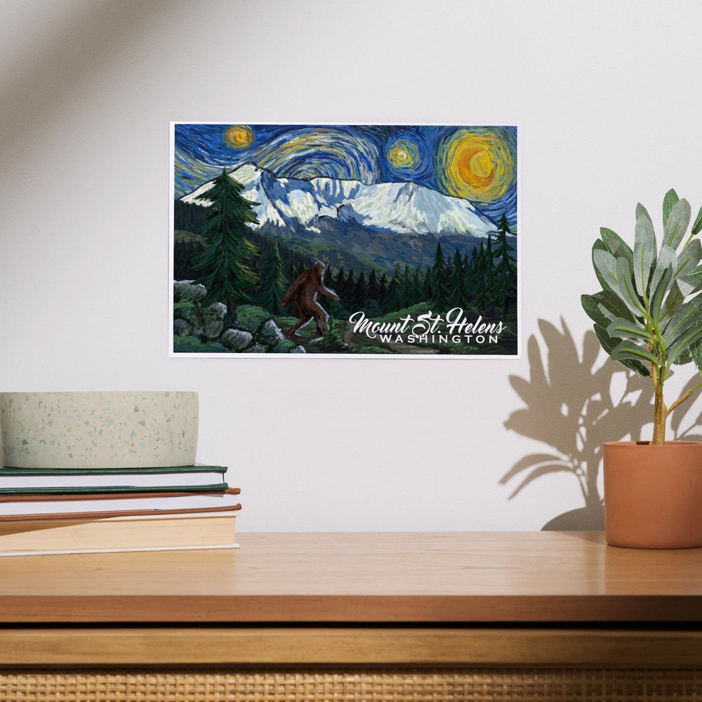 Mount St Helens, Washington, Bigfoot, Starry Night, Art & Giclee Prints Art Lantern Press