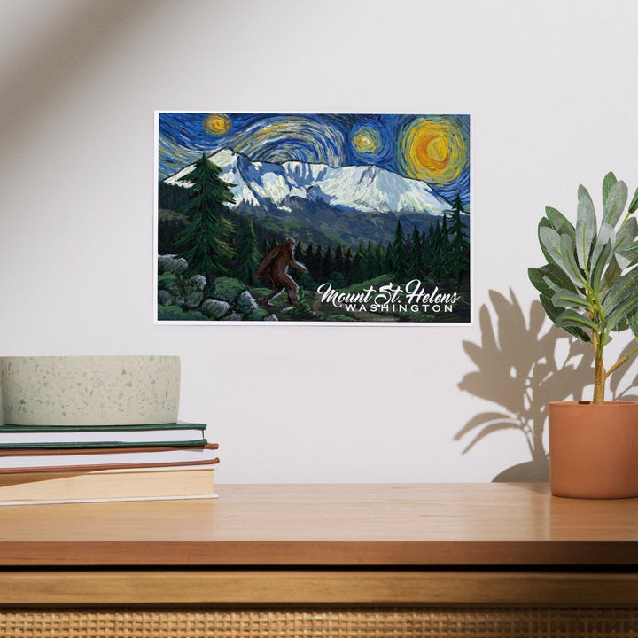 Mount St Helens, Washington, Bigfoot, Starry Night, Art & Giclee Prints Art Lantern Press