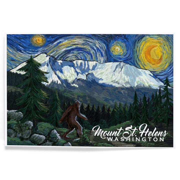 Mount St Helens, Washington, Bigfoot, Starry Night, Art & Giclee Prints Art Lantern Press