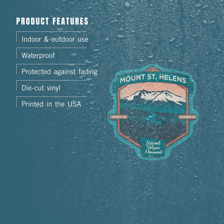 Mount St. Helens, Washington, Pacific Northwest Volcanoes, Contour, Vinyl Sticker Sticker Lantern Press